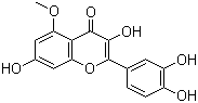 structure of CAS# 529-51-1, Azaleatin;2-(3,4-Dihydroxyphenyl)-3,7-dihydroxy-5-methoxychromen-4-one