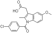 structure of CAS# 53-86-1, Indometacin;1-(4-Chlorobenzoyl)-5-methoxy-2-methyl-1H-indole-3-acetic acid