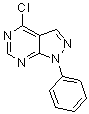 结构式 CAS# 5334-48-5, 4-氯-1-苯基-1H-吡唑并[3,4-d]嘧啶