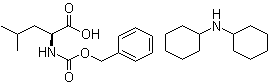结构式 CAS# 53363-87-4, N-苄氧羰基-L-亮氨酸二环己基胺盐