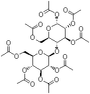 结构式 CAS# 5346-90-7, D-(+)-纤维二糖八乙酸酯; 八醋酸纤维素