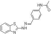 N-[4-[(2-苯并噻唑基亚肼基)甲基]苯基]乙酰胺分子结构 (CAS 5347-23-9)