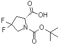 结构式 CAS# 536747-87-2, (R)-1-(叔丁氧羰基)-4,4-二氟吡咯烷-2-羧酸