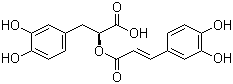 structure of CAS# 537-15-5, Rosmarinic acid;3-(3,4-Dihydroxyphenyl)-2-[3-(3,4-dihydroxyphenyl)prop-2-enoyloxy]propanoic acid