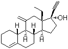 结构式 CAS# 54024-22-5, 去氧孕烯; 13-乙基-11-亚甲基-18,19-双失碳孕甾-4-烯-20-炔基-17-醇