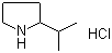 结构式 CAS# 540526-01-0, 2-异丙基吡咯烷盐酸盐