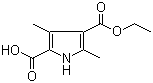 structure of CAS# 5442-91-1, 4-(Ethoxycarbonyl)-3,5-dimethyl-1H-pyrrole-2-carboxylic acid;3,5-Dimethyl-1H-pyrrole-2,4-dicarboxylic acid 4-ethyl ester