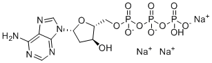 structure of CAS# 54680-12-5, 2'-Deoxyadenosine-5'-triphosphate trisodium salt;Trisodium;[[[(2R,3S,5R)-5-(6-aminopurin-9-yl)-3-hydroxyoxolan-2-yl]methoxy-oxidophosphoryl]oxy-oxidophosphoryl] hydrogen phosphate