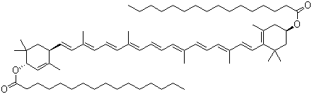 structure of CAS# 547-17-1, Helenien;Xantofyl palmitate; beta-Carotene-4,4'-diol dipalmitate