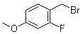 structure of CAS# 54788-19-1, 2-Fluoro-4-methoxybenzyl bromide;1-(Bromomethyl)-2-fluoro-4-methoxybenzene; 1-Bromomethyl-2-fluoro-4-methoxybenzene