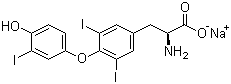 structure of CAS# 55-06-1, Liothyronine sodium;3,3',5-Triiodo-L-thyronine sodium salt; Sodium (2S)-2-amino-3-[4-(4-hydroxy-3-iodophenoxy)-3,5-diiodophenyl]propanoate