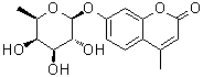 structure of CAS# 55487-93-9, 7-[(6-Deoxy-beta-D-galactopyranosyl)oxy]-4-methyl-2H-1-benzopyran-2-one;4-Methylumbelliferyl beta-D-fucoside