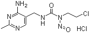 structure of CAS# 55661-38-6, Nimustine hydrochloride;3-[(4-Amino-2-methyl-pyrimidin-5-yl)methyl]-1-(2-chloroethyl)-1-nitroso-urea hydrochloride; N'-[(4-Amino-2-methyl-5-pyrimidinyl)methyl]-N-(2-chloroethyl)-N-nitrosourea hydrochloride; 1-((4-Amino-2-methylpyrimidin-5-yl)methyl)-3-(2-chloroethyl)-3-nitrosourea hydrochloride