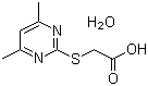 structure of CAS# 55749-30-9, 2-(Carboxymethylthio)-4,6-dimethylpyrimidine monohydrate;(4,6-Dimethylpyrimidin-2-ylsulfanyl)acetic acid