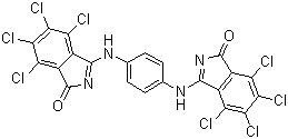 structure of CAS# 5590-18-1, Pigment Yellow 110;3,3'-(1,4-Phenylenediimino)bis[4,5,6,7-tetrachloro-1H-isoindol-1-one; Bis(4,5,6,7-Tetrachloro-3-oxoisoindolin-1-ylidene)-1,4-phenylenediamine; C.I. 56280; Yellow RLT; C.I. Pigment Yellow 137