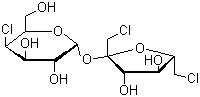 structure of CAS# 56038-13-2, Sucralose;1,6-Dichloro-1,6-dideoxy-beta-D-fructofuranosyl 4-chloro-4-deoxy-alpha-D-galactose