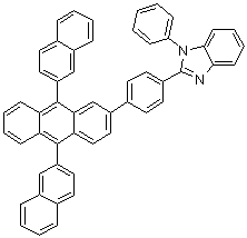 结构式 CAS# 561064-11-7, 2-(4-(9,10-二(萘-2-基)蒽-2-基)苯基)-1-苯基-1H-苯并[d]咪唑