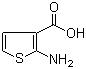 结构式 CAS# 56387-08-7, 2-氨基噻吩-3-甲酸