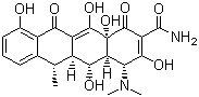 结构式 CAS# 564-25-0, 强力霉素; 多西环素; 脱氧土霉素; 6-甲基-4-(二甲氨基)-3,5,10,12,12a-五羟基-1,11-二氧代-1,4,4a,5,5a,6,11,12a-八氢-2-并四苯甲酰胺