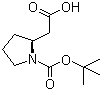 structure of CAS# 56502-01-3, Boc-L-beta-Homoproline;2-[(2S)-(1-tert-Butoxycarbonyl)pyrrolidin-2-yl]acetic acid