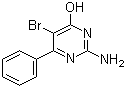 结构式 CAS# 56741-95-8, 2-氨基-5-溴-6-苯基嘧啶-4-醇