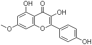 structure of CAS# 569-92-6, Rhamnocitrin;Kaempferol 7-methyl ether; 3,4',5-Trihydroxy-7-methoxyflavone; 7-Methylkaempferol; 7-O-Methylkaempferol