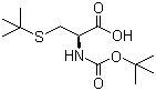结构式 CAS# 56976-06-8, N-叔丁氧羰基-S-叔丁基-L-半胱氨酸