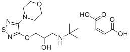 structure of CAS# 57073-55-9, rac Timolol Maleate;(+)-3-[3-(Tert-butylamino)-2-hydroxypropoxy]-4-morpholino-1,2,5-thiadiazole maleate; (Z)-but-2-enedioic acid;1-(tert-butylamino)-3-[(4-morpholin-4-yl-1,2,5-thiadiazol-3-yl)oxy]propan-2-ol
