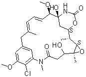 structure of CAS# 57103-68-1, Maytansinol;Ansamitocin P 0; Antibiotic C 15003P; 3-O-De[2-(acetylmethylamino)-1-oxopropyl]maytansine
