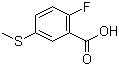 结构式 CAS# 57318-98-6, 2-氟-5-甲硫基苯甲酸
