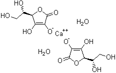 structure of CAS# 5743-28-2, Calcium ascorbate dihydrate;Ascorbic acid calcium salt dihydrate