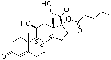 structure of CAS# 57524-89-7, Hydrocortisone valerate;11beta,21-Dihydroxy-17alpha-valeryloxy-4-pregnene-3,20-dione; HydroVal; Hydrocortisone 17-valerate