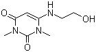 结构式 CAS# 5770-44-5, 1,3-二甲基-6-(2-羟乙基)氨基脲嘧啶