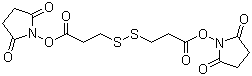 structure of CAS# 57757-57-0, 3,3'-Dithiodipropionic acid di(N-hydroxysuccinimide ester);Di(N-succinimidyl) 3,3'-dithiodipropionate; Dithiobis(succinimidyl propionate)