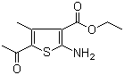 5-乙酰基-2-氨基-4-甲基-3-噻吩甲酸乙酯分子结构 (CAS 57773-41-8)