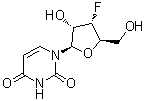 结构式 CAS# 57944-13-5, 3'-脱氧-3'-氟尿苷
