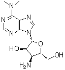 structure of CAS# 58-60-6, Stylomycin aminonucleoside;9-(3-Amino-3-deoxy-beta-D-ribofuranosyl)-6-(dimethylamino)-9H-purine; Aminonucleoside; Aminonucleoside puromycin; NSC 3056; PANS; Puromycin, aminonucleoside; SAN