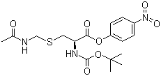 structure of CAS# 58651-76-6, Boc-S-[(Acetylamino)methyl]-L-cysteine 4-nitrophenyl ester;Boc-Cys(Acm)-ONp