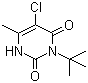 结构式 CAS# 5902-51-2, 特草定; 3-特丁基-5-氯-6-甲基脲嘧啶