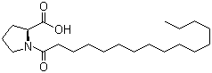 structure of CAS# 59441-32-6, 1-(1-Oxohexadecyl)-L-proline;1-Hexadecanoylpyrrolidine-2-carboxylic acid