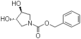 structure of CAS# 596793-30-5, (3S,4S)-N-Cbz-3,4-dihydroxypyrrolidine;(3S,4S)-Benzyl 3,4-dihydroxypyrrolidine-1-carboxylate; (3S,4S)-3,4-Dihydroxy-1-pyrrolidinecarboxylic acid phenylmethyl ester