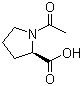 structure of CAS# 59785-68-1, N-Acetyl-D-proline;(R)-(+)-N-Acetylproline; (R)-1-Acetyl-2-pyrrolidinecarboxylic acid