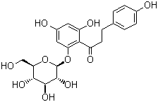 structure of CAS# 60-81-1, Phlorizin;1-(2-(beta-D-Glucopyranosyloxy)-4,6-dihydroxyphenyl)-3-(4-hydroxyphenyl)-propan-1-on