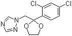 structure of CAS# 60207-31-0, Azaconazole;1-[[2-(2,4-Dichlorophenyl)-1,3-dioxolan-2-yl]methyl]-1,2,4-triazole