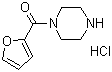 structure of CAS# 60548-09-6, 1-(2-Furanylcarbonyl)piperazine hydrochloride;1-(2-Furoyl)piperazine hydrochloride