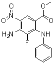 结构式 CAS# 606093-58-7, 4-氨基-3-氟-5-硝基-2-苯基氨基苯甲酸甲酯