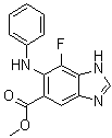structure of CAS# 606093-59-8, Methyl 7-fluoro-6-(phenylamino)-1H-benzimidazole-5-carboxylate