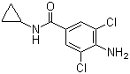 structure of CAS# 60676-83-7, 4-Amino-3,5-dichloro-N-cyclopropylbenzamide;NSC 77097