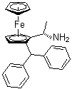 structure of CAS# 607389-84-4, (2R)-1-[(1S)-1-Aminoethyl]-2-(diphenylphosphino)ferrocene