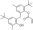 结构式 CAS# 61167-58-6, 抗氧剂 3052; 2-(2-羟基-3-叔丁基-5-甲基苄基)-4-甲基-6-叔丁基苯基丙烯酸酯